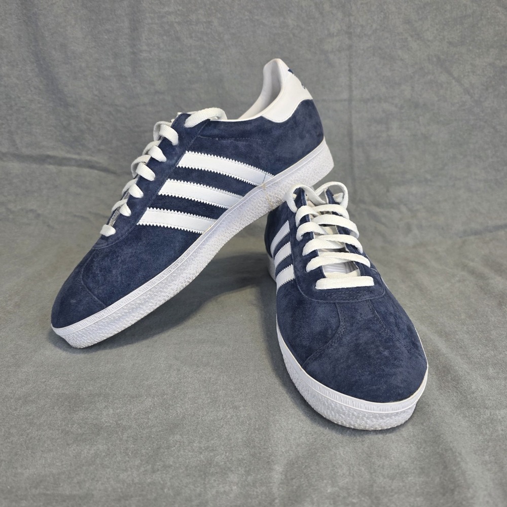 Vintage 2006 Adidas Gazelle Navy Suede White Stripe Sneakers Men's 9.5 034581